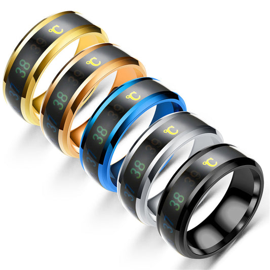 Bague Thermique Intelligente Capteur Thermochromique- Acier Inoxydable Hauste Resiatance